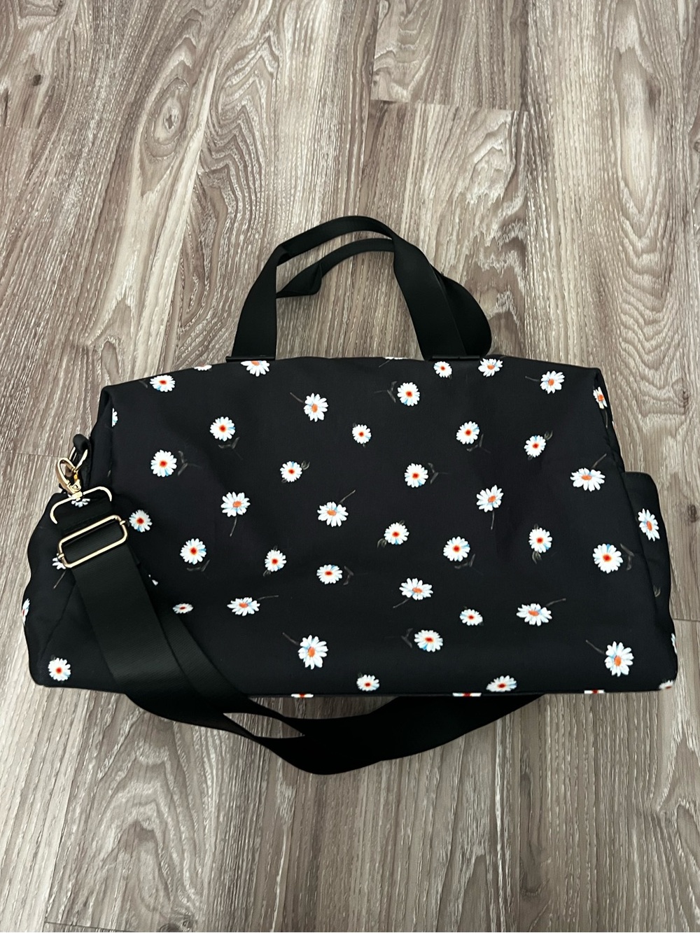 Alice + Olivia Small Daisy black duffel